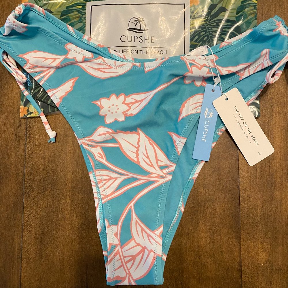 Cupshe Wrap Drawstring Mid Waisted Bikini Bottom - Picture 3 of 5